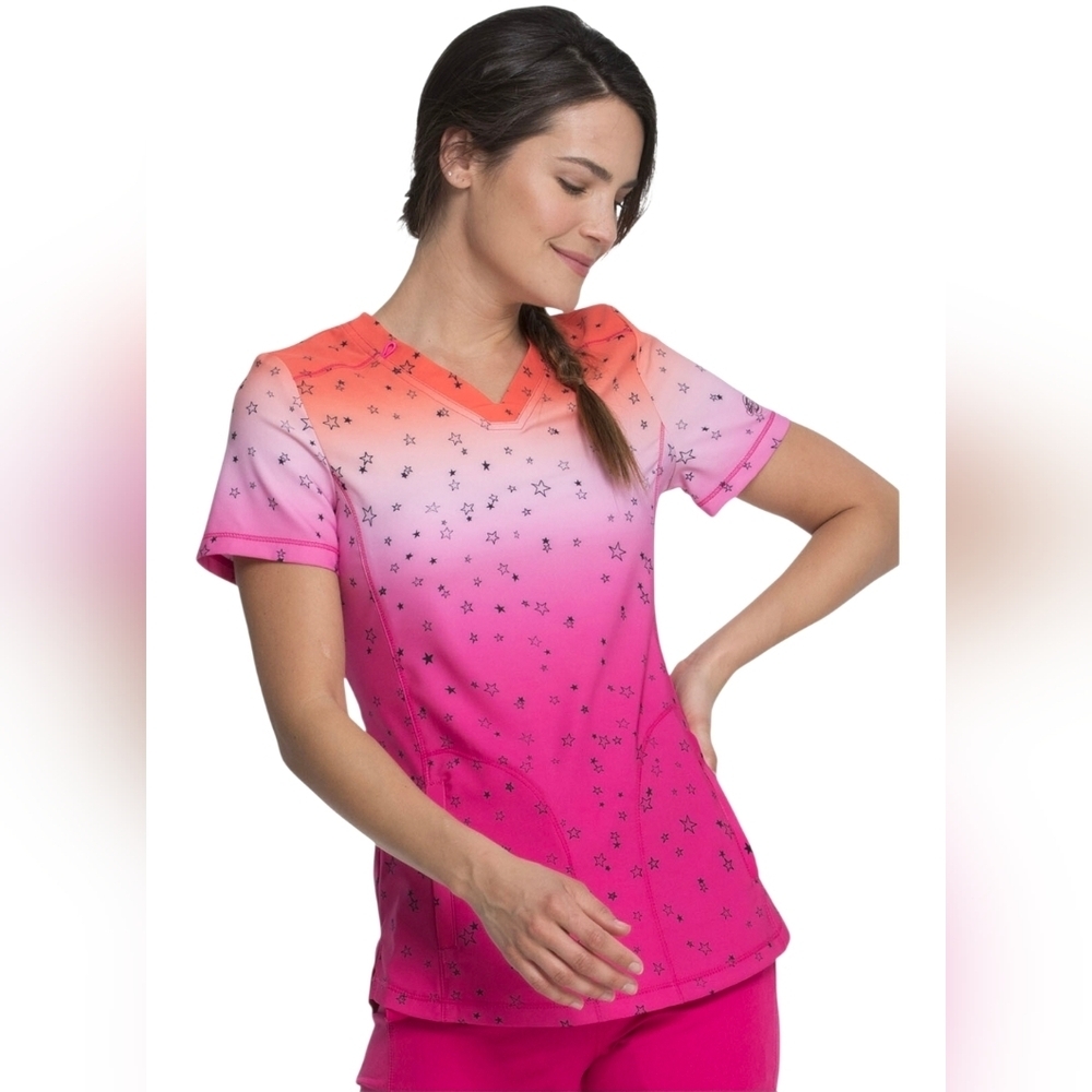 Dickies Abstract Dynamix Print V Neck Scrub Top Size Small